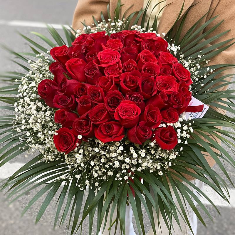 Qızılgül və Gipsofila - code:5093