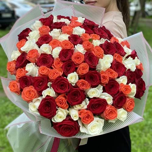 101 qızılgül parlaq qarışıq - kod 7171