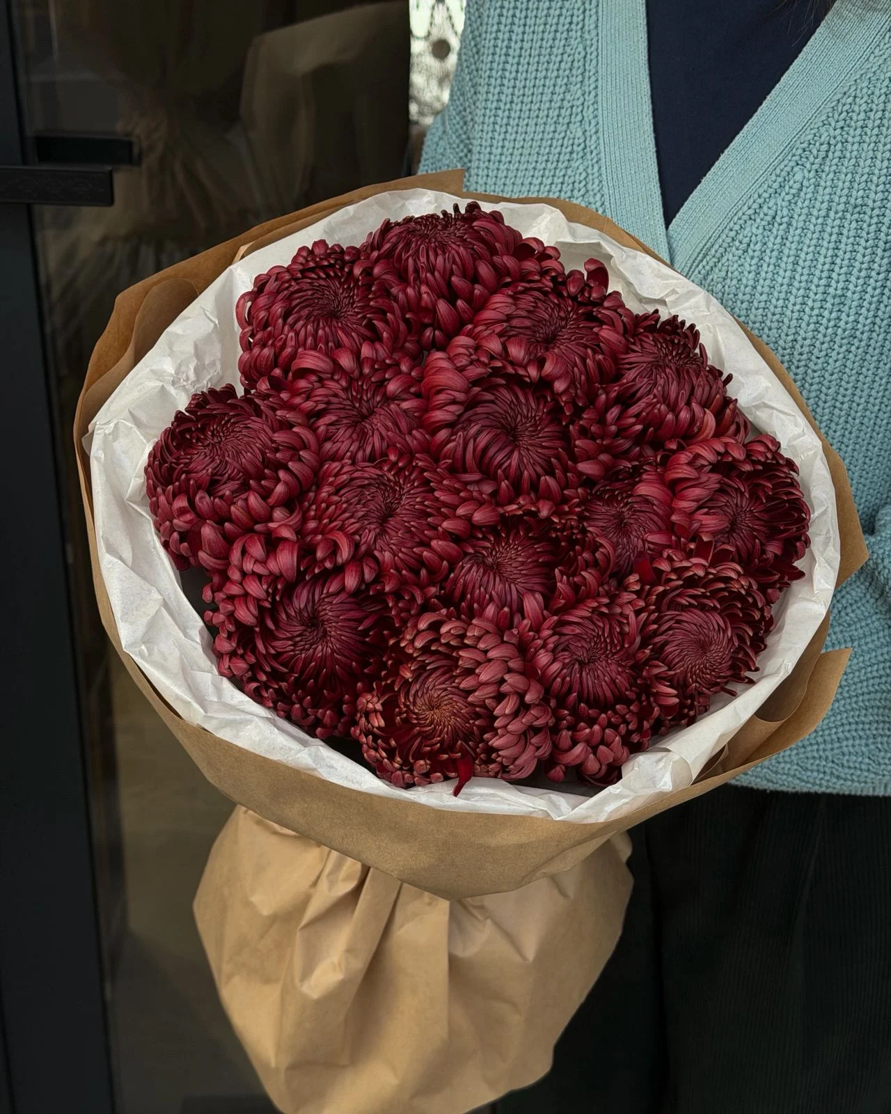 Bigoudi xrizantem bordo
