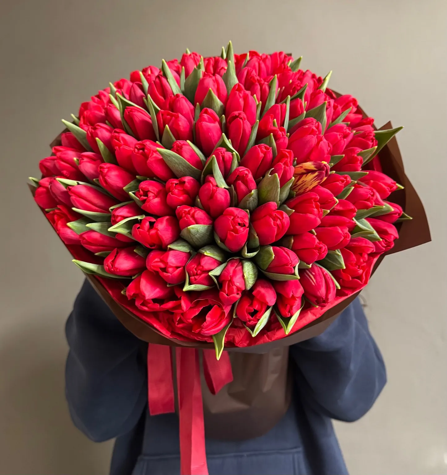 101 Red Passion Tulips (L)